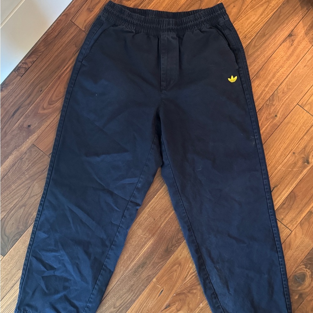 Adidas Blue Pants with Yellow Emblem
